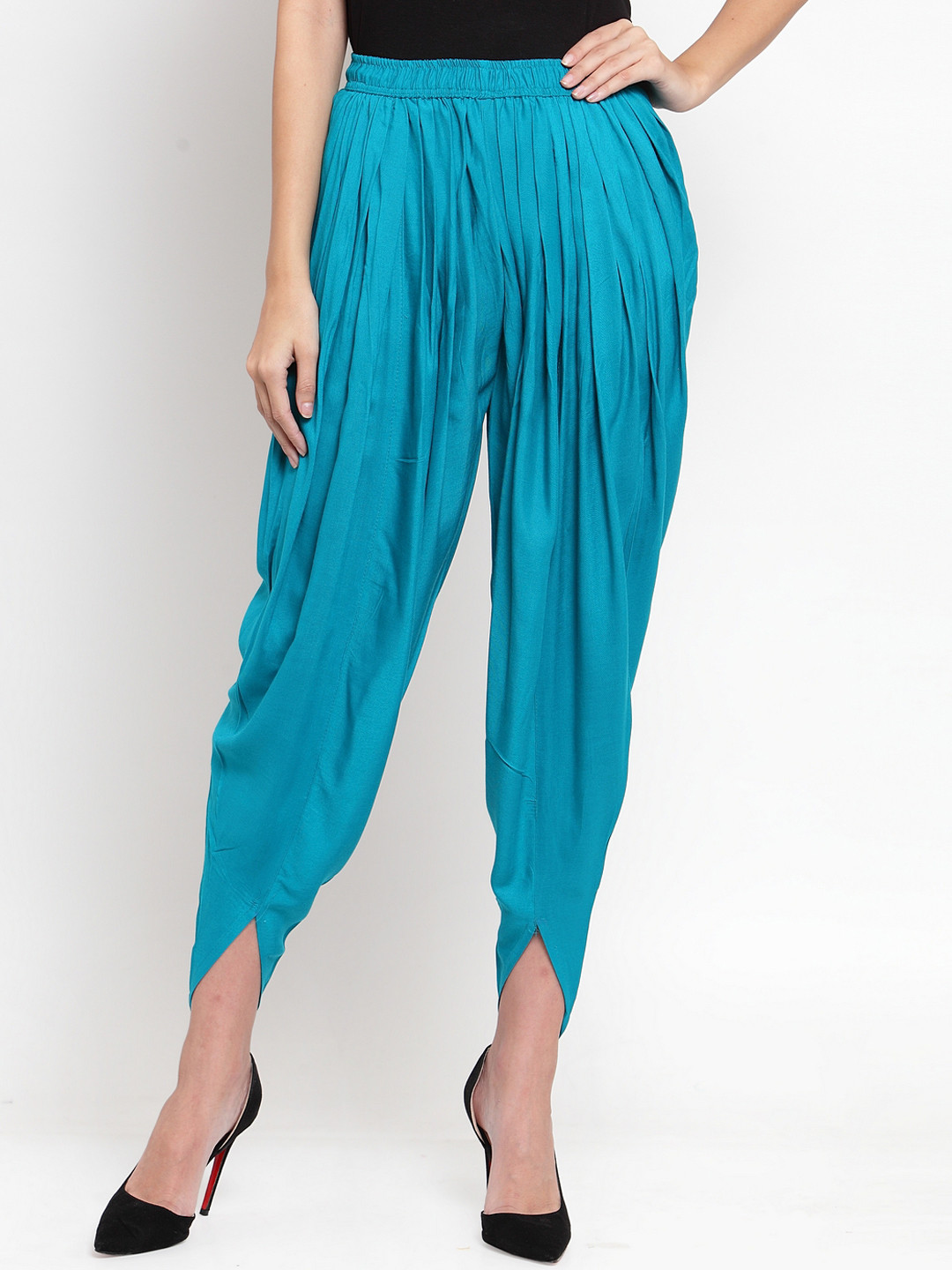 Clora Creation Women Turquoise Blue Solid Dhoti