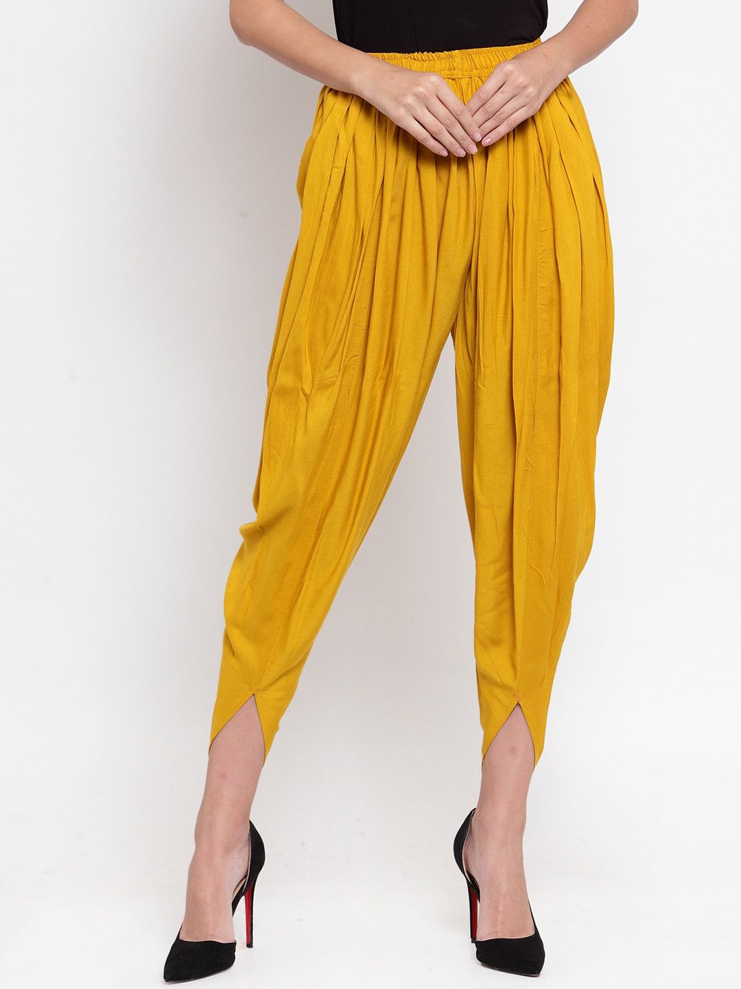 Clora Creation Women Mustard Solid Dhoti