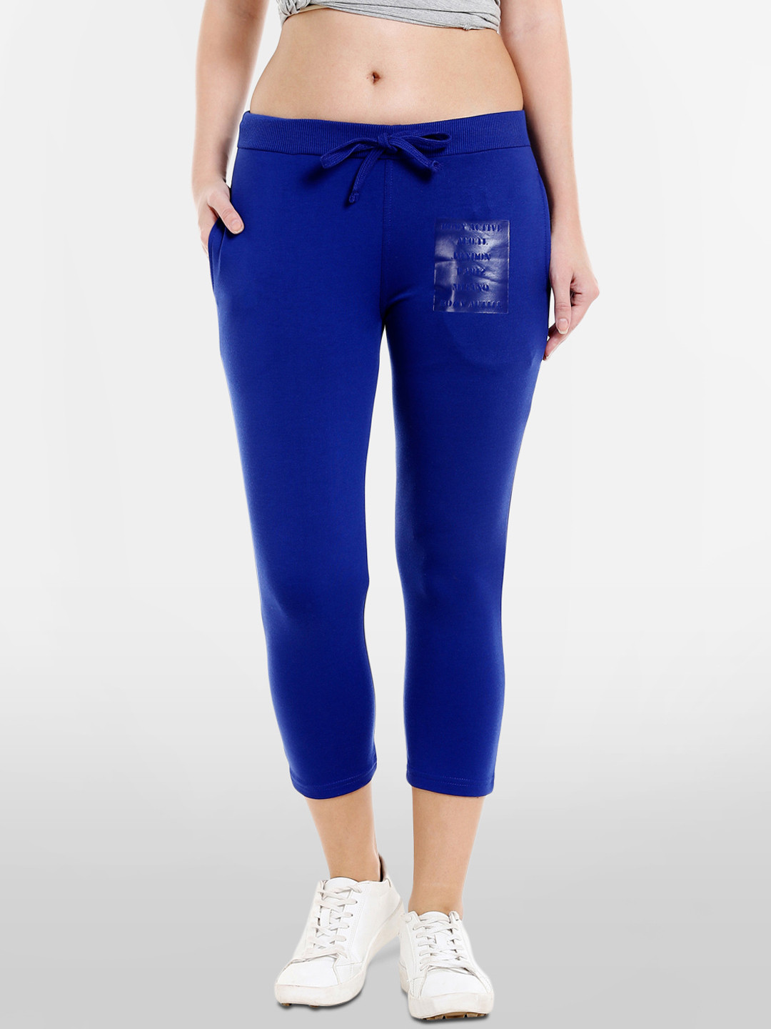 BODYACTIVE Women Blue Solid Regular Fit Capris