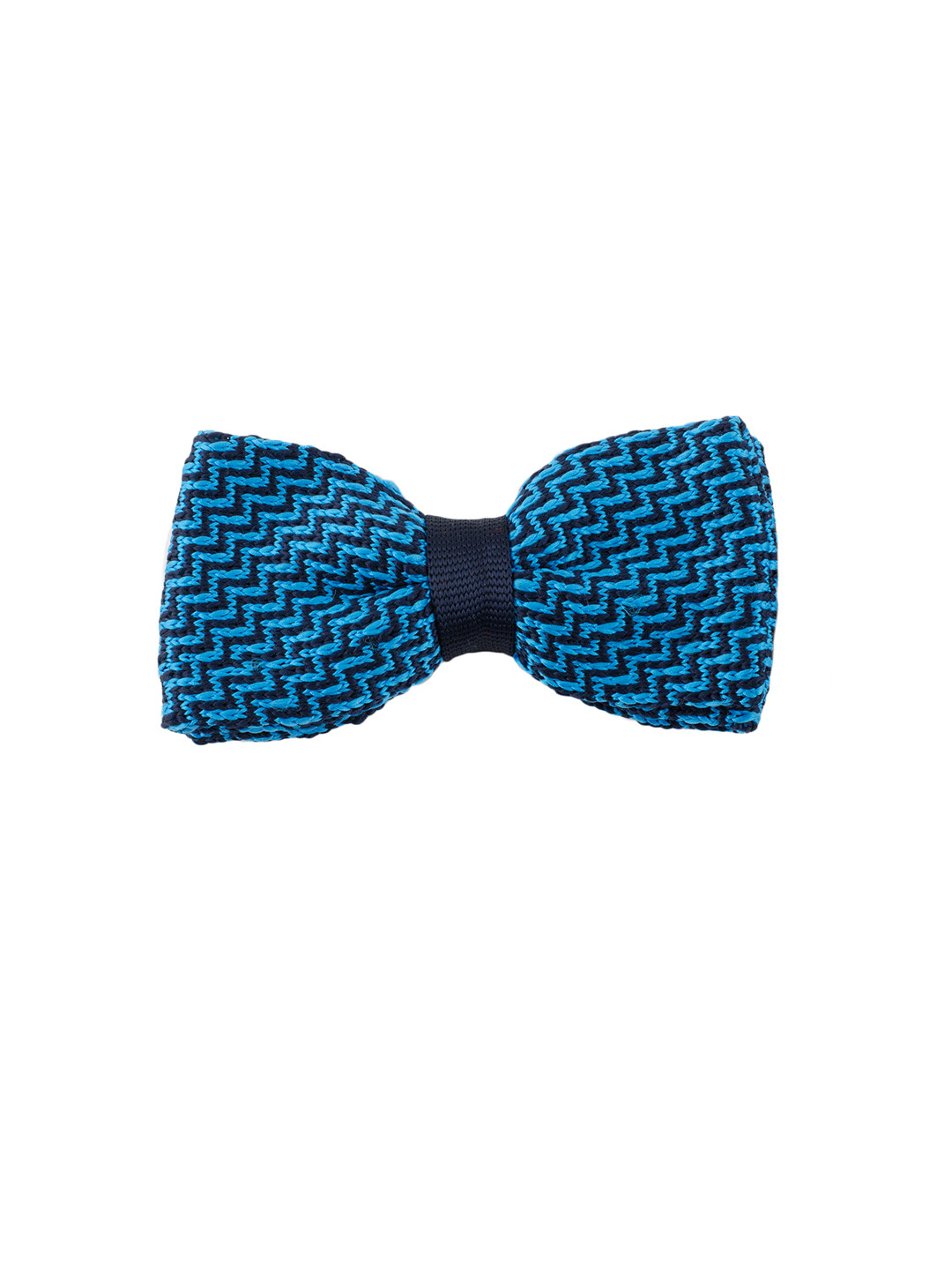 Tossido Blue Woven Design Knitted Bow Tie