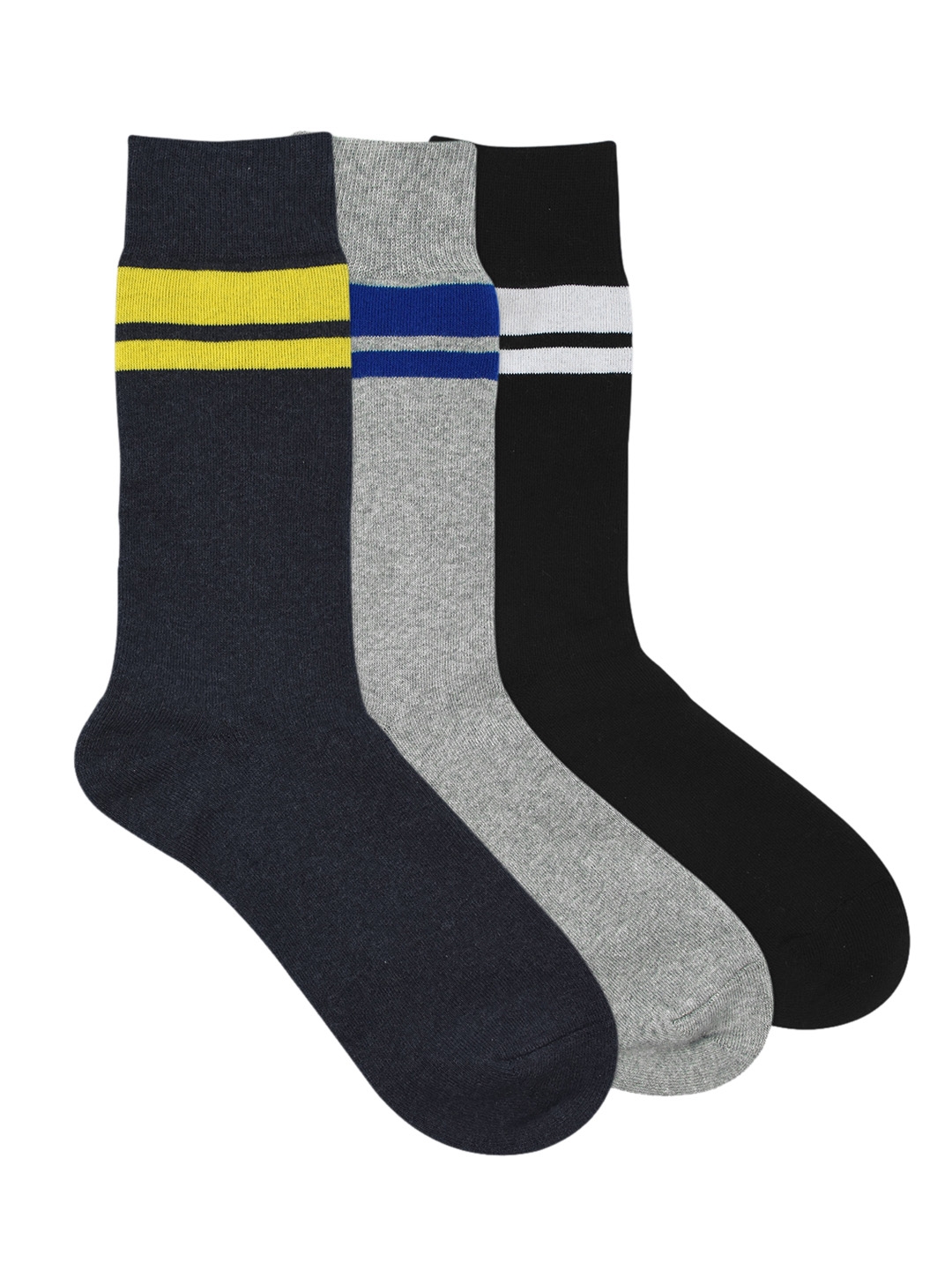 Balenzia Men Pack of 3 Assorted Solid Calf Length Socks