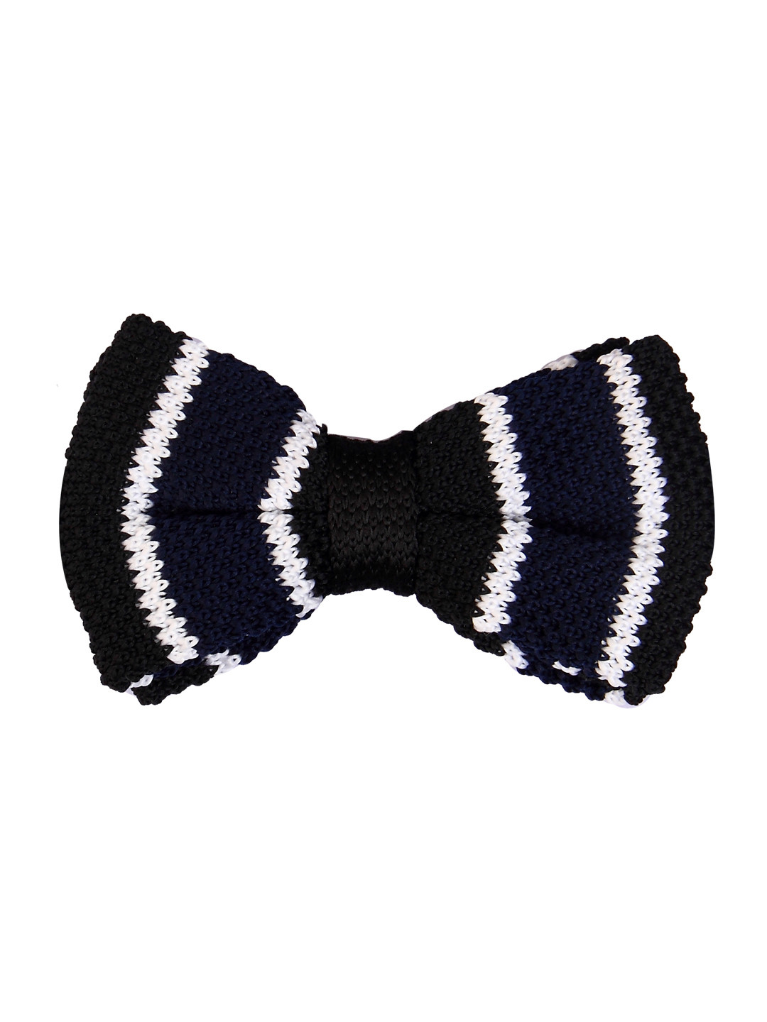 Tossido Navy Blue & White Knitted Design Skinny Tie