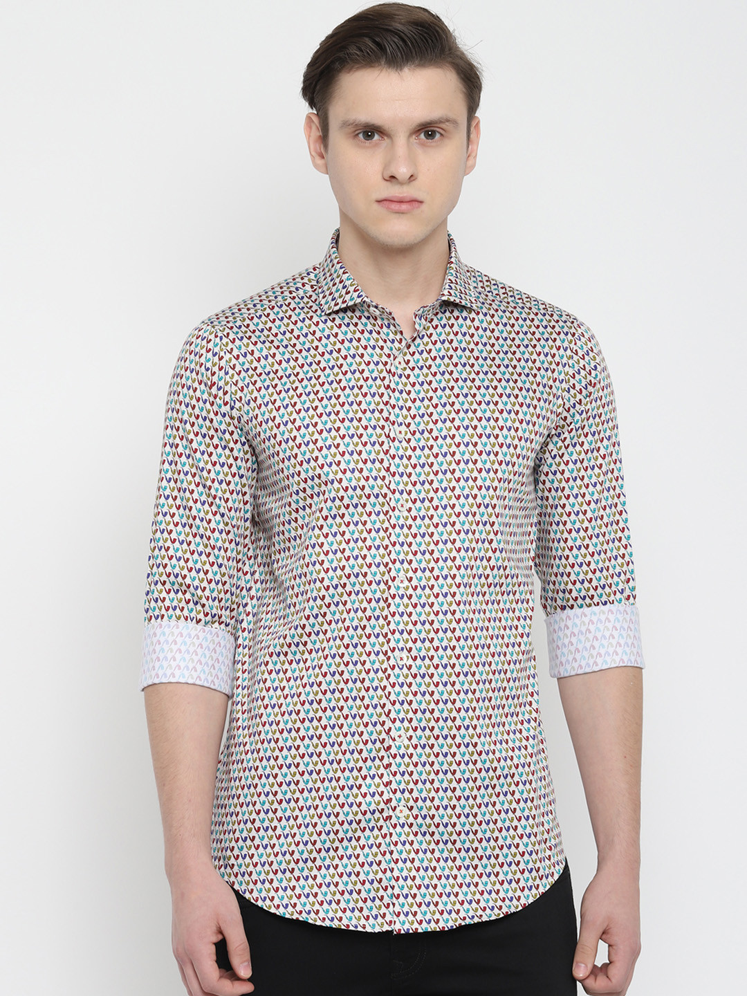 SIMON CARTER LONDON Men Multicoloured Slim Fit Printed Casual Shirt