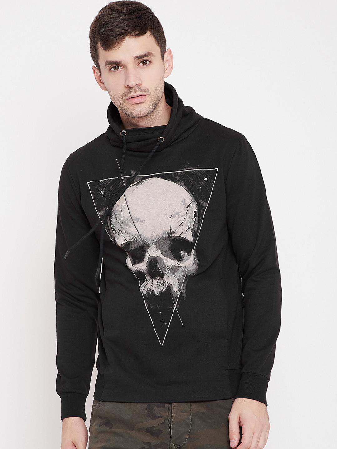 PUNK Men Black Printed Sweatshirt