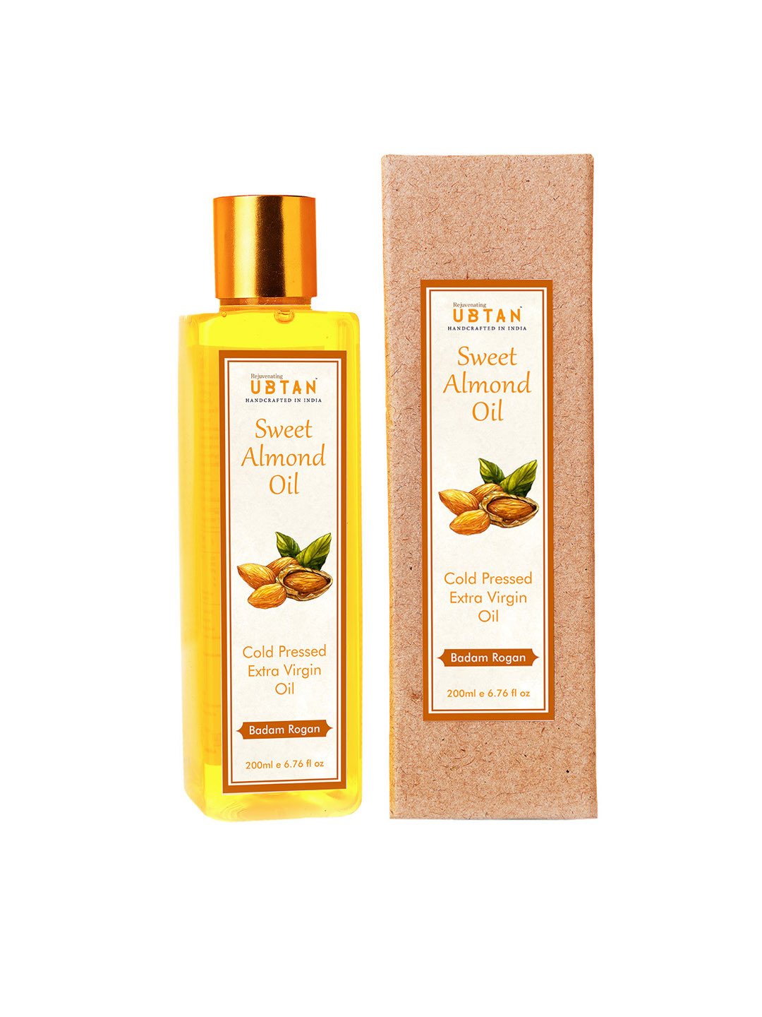Rejuvenating UBTAN Unisex Cold Pressed Extra Virgin Sweet Almond Oil 200ml