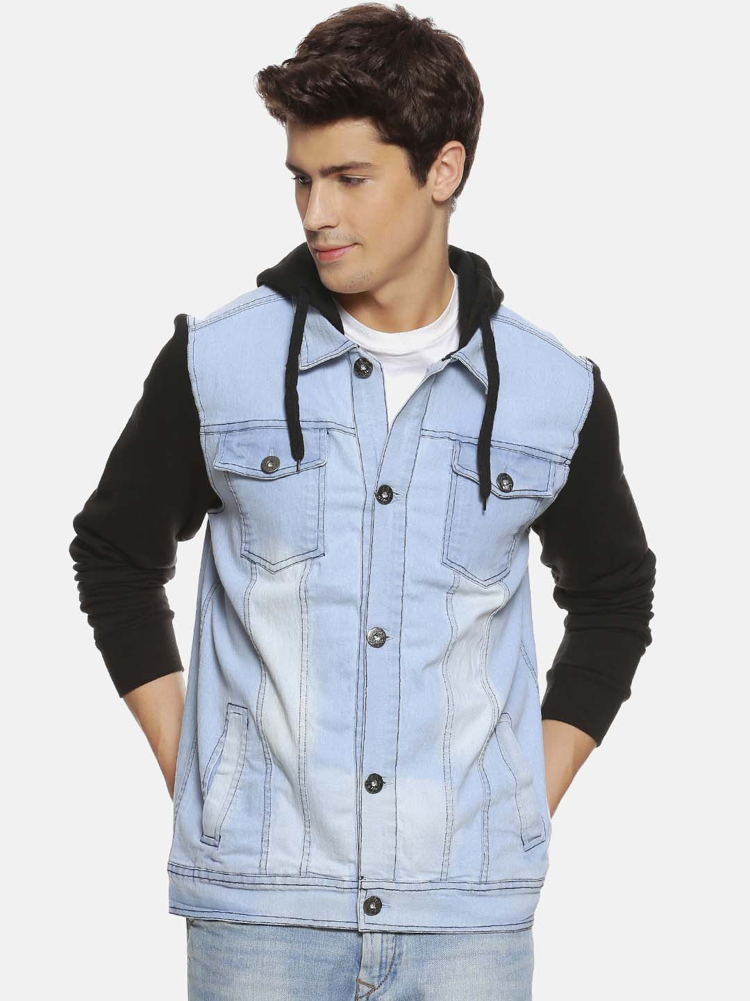 CAHOOT Men Blue Colourblocked Denim Jacket