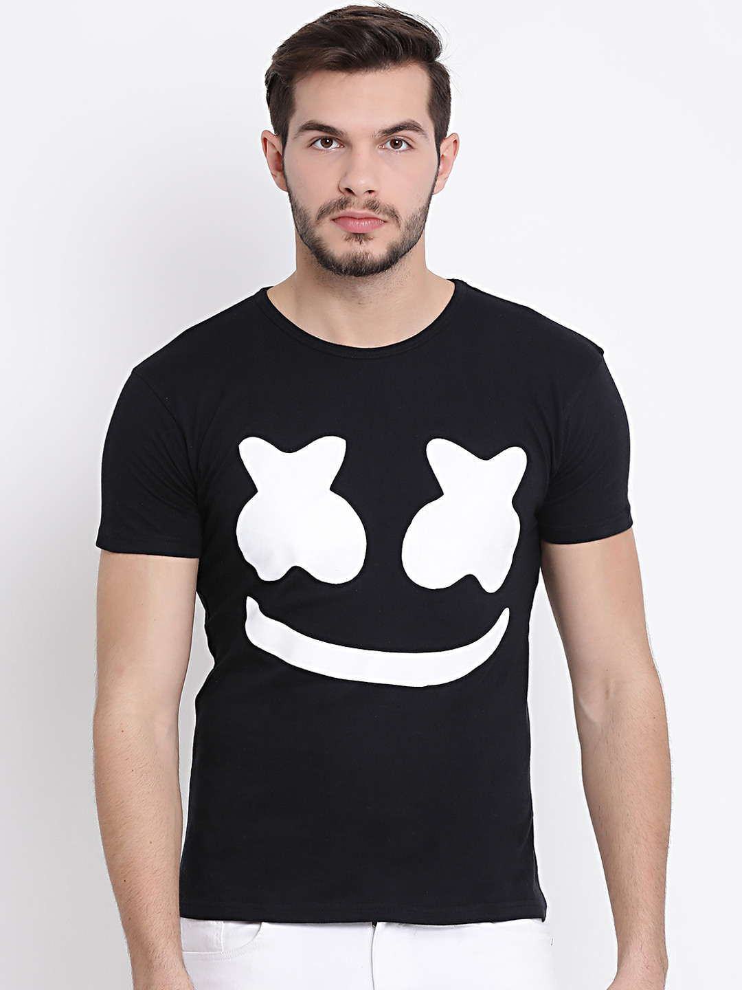 MACK JONNEY Men Black Printed Round Neck T-shirt