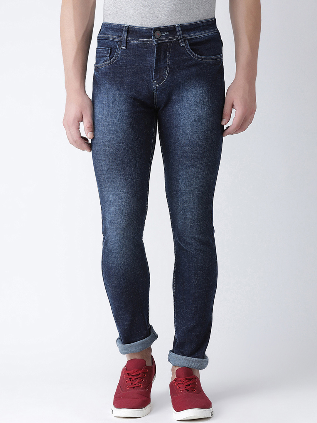 FEVER Men Blue Slim Fit Mid-Rise Clean Look Stretchable Jeans