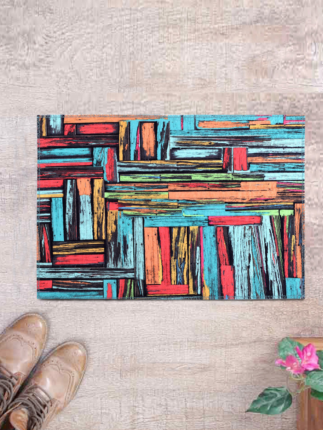 ROMEE Multicoloured Printed Anti-Skid Doormat