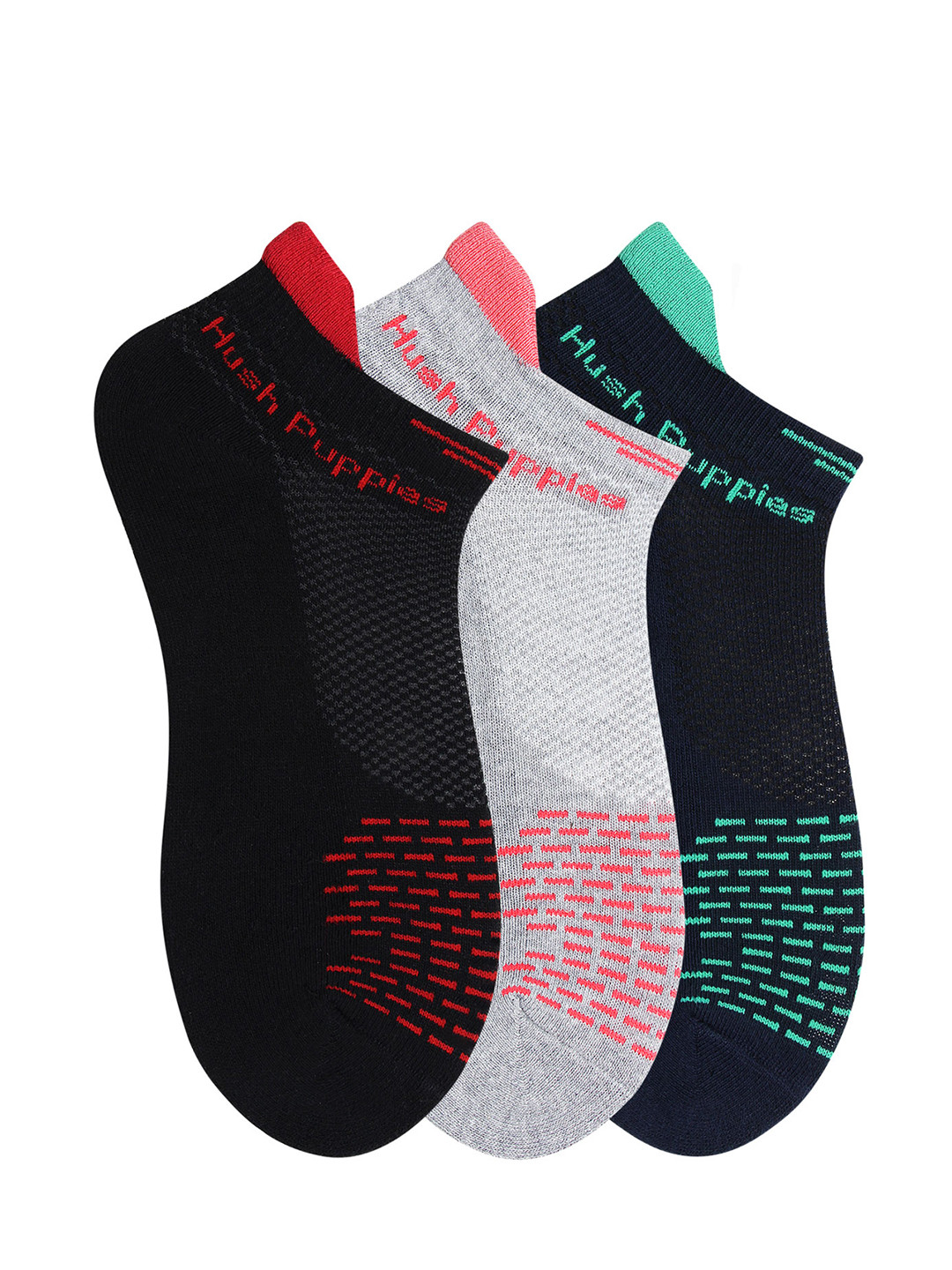 Hush Puppies Women Pack of 3 Assorted Ankle-Length Socks