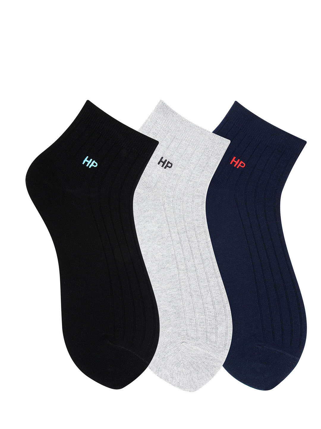 Hush Puppies Men Pack of 3 Assorted Ankle-Length Socks