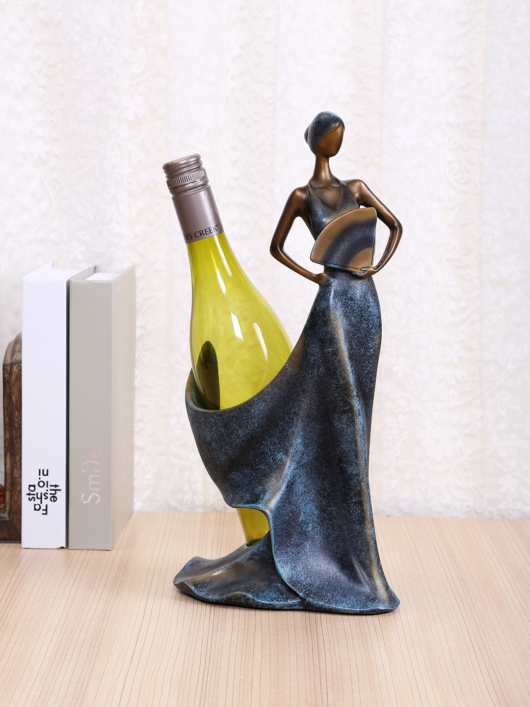 TAYHAA Alluring and Majestic Lady Blue Resin Natural Living Room Medium Showpiece - 13.8 Inches