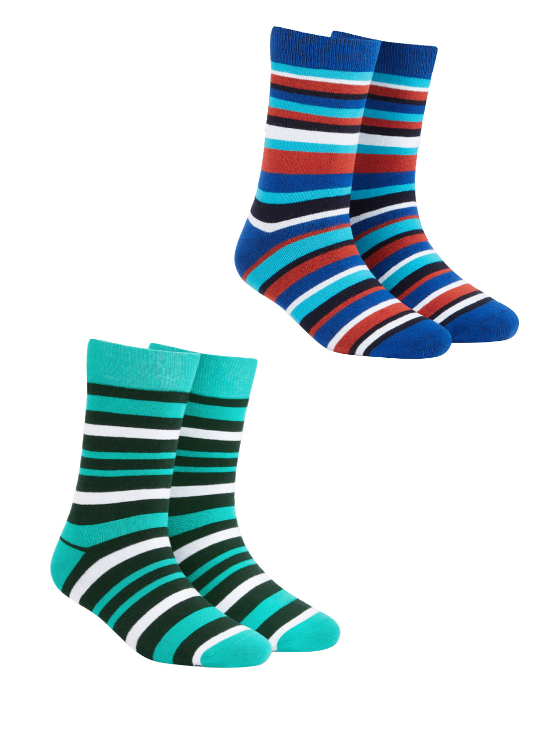 Dynamocks Unisex Pack of 2 Multicoloured Patterned Calf-Length Socks