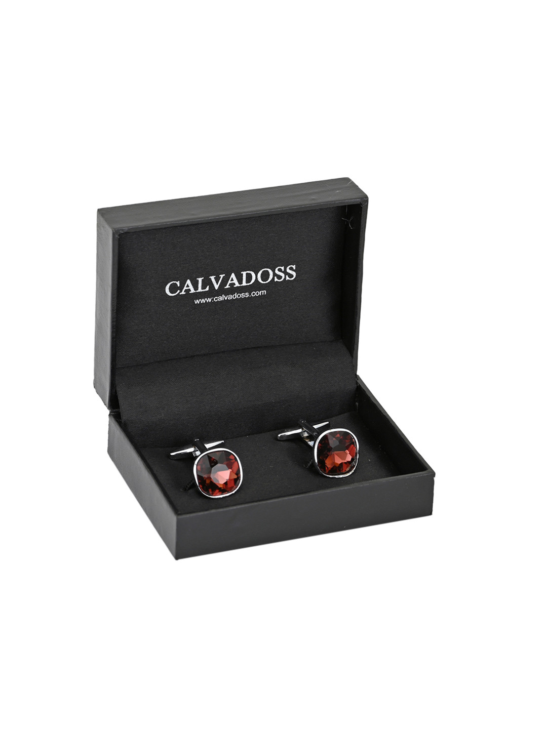 Calvadoss Maroon Diamond Shaped Cufflinks