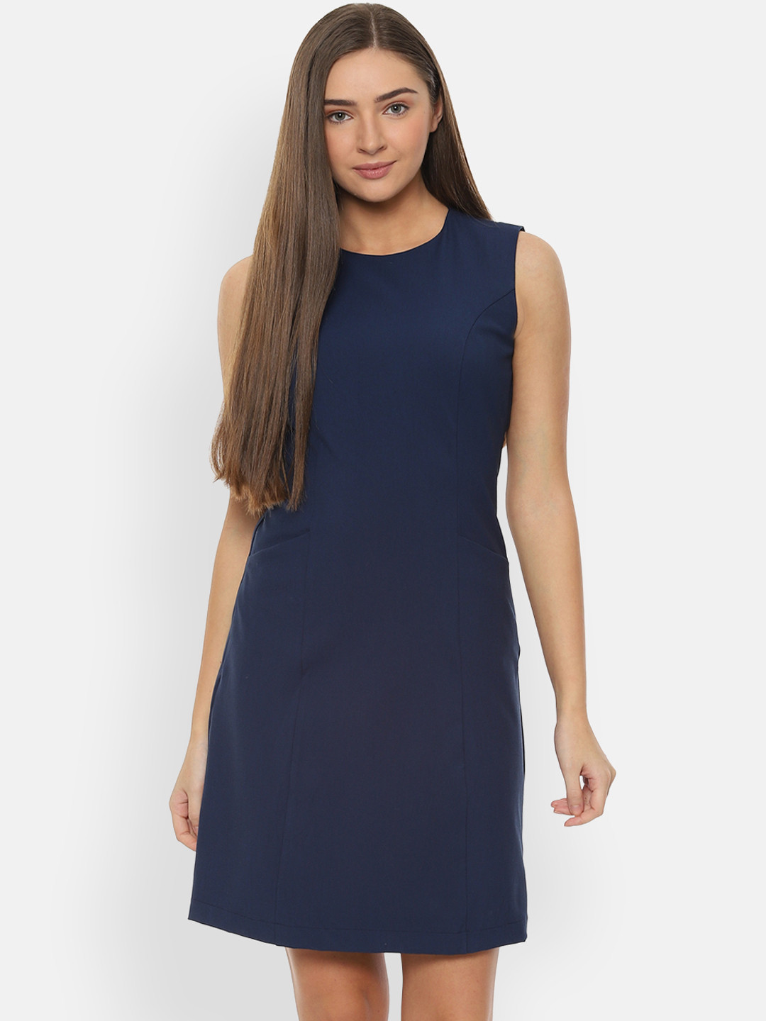 Allen Solly Woman Women Navy Blue Sheath Dress