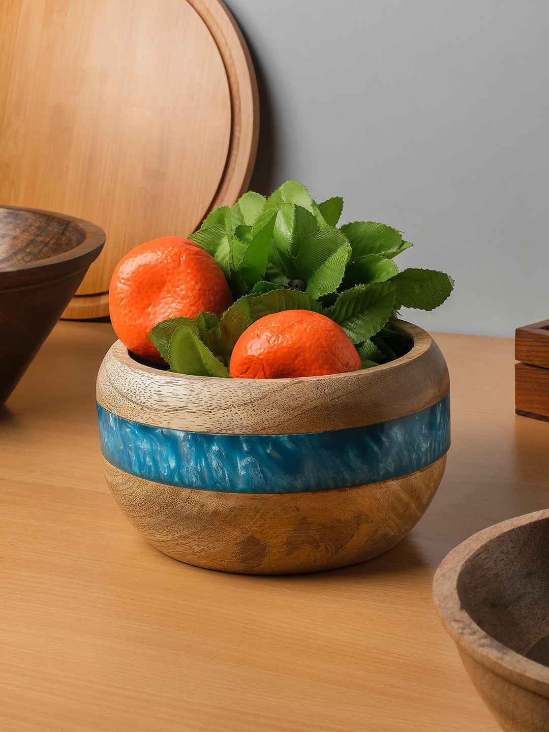 Homesake Blue & Brown Hand Turned Bowl