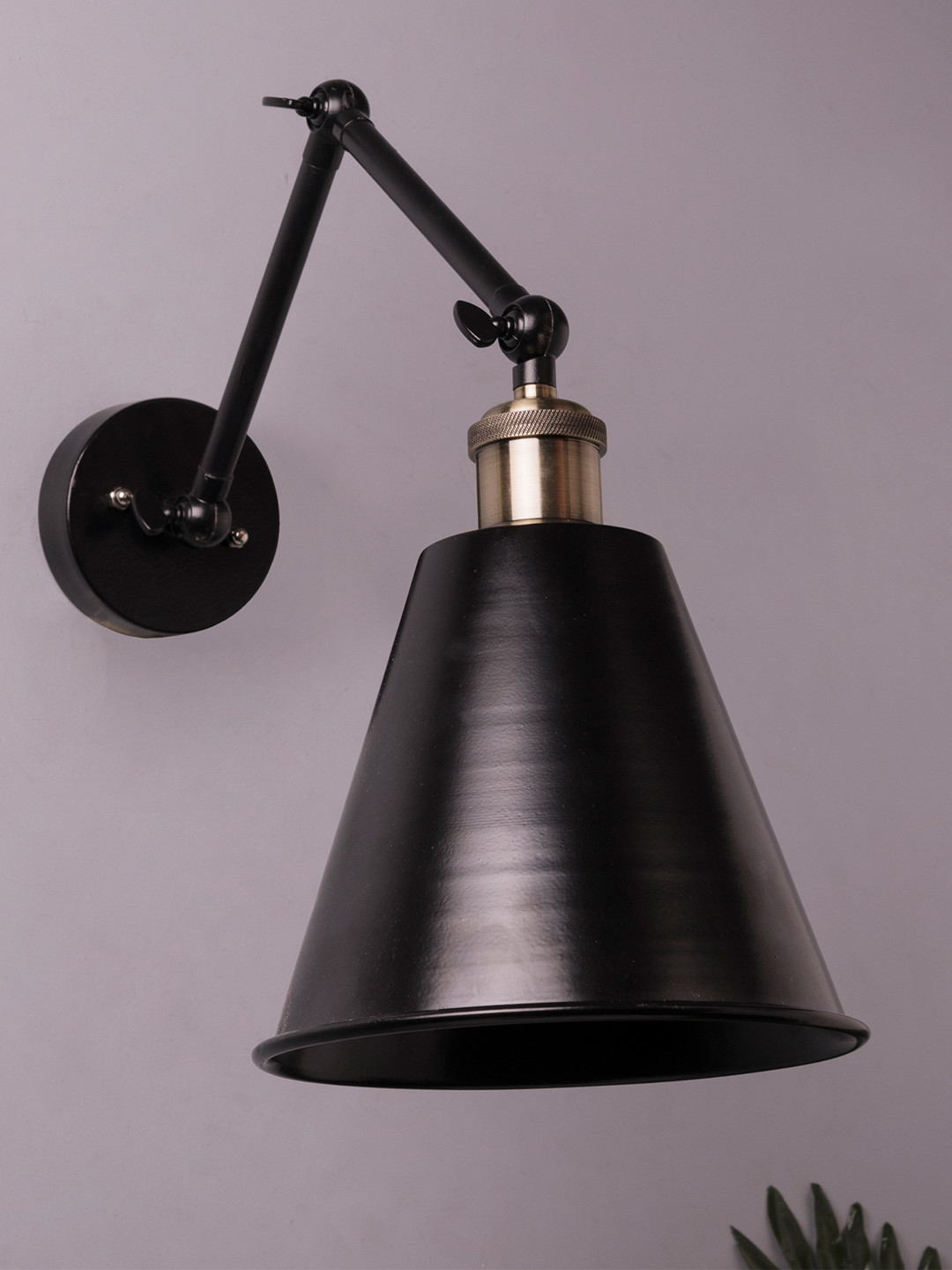 Homesake Black Solid Handcrafted 360 Guard Swing Arm Light