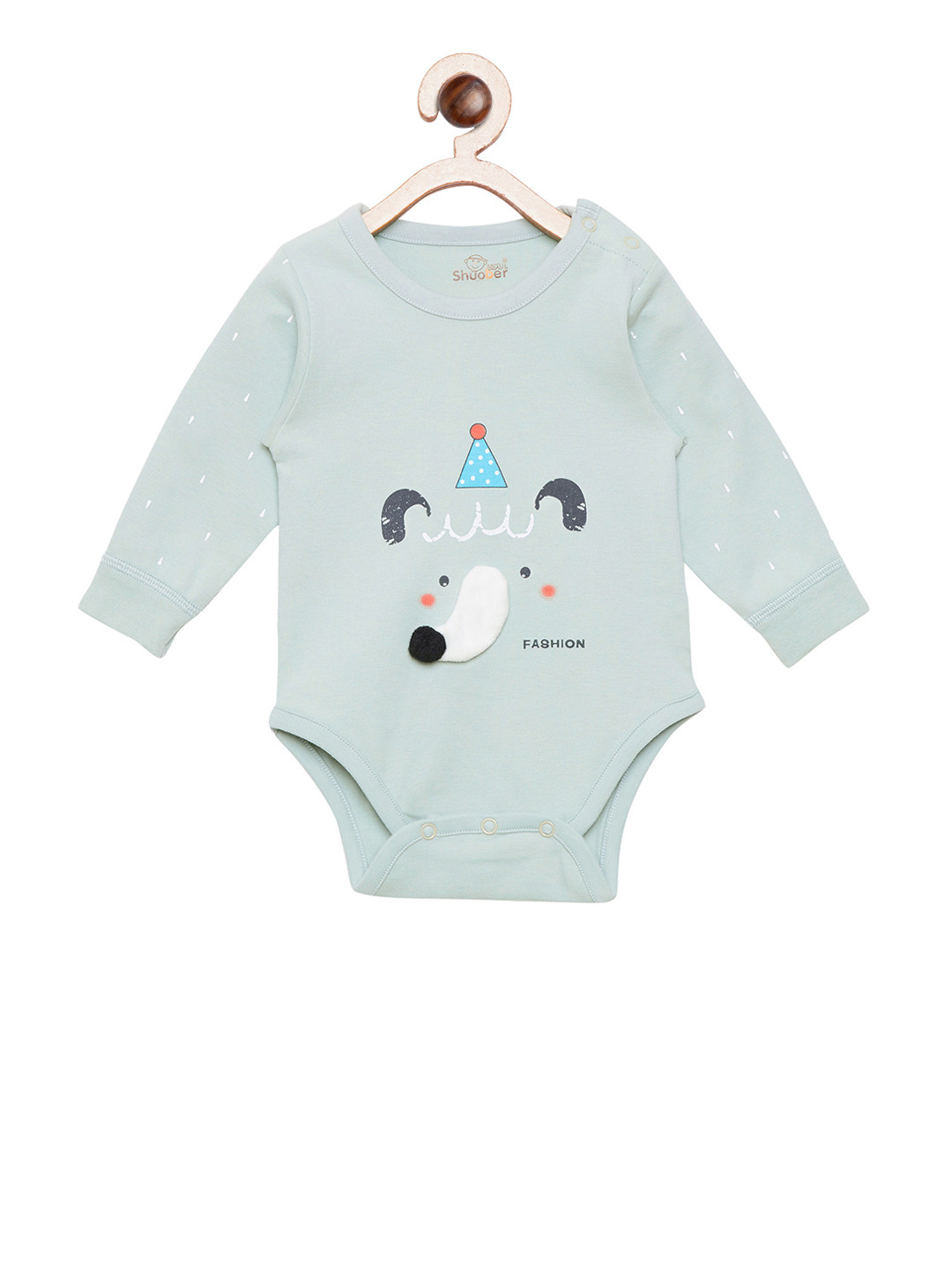 Camey Kids Green Printed Bodysuit