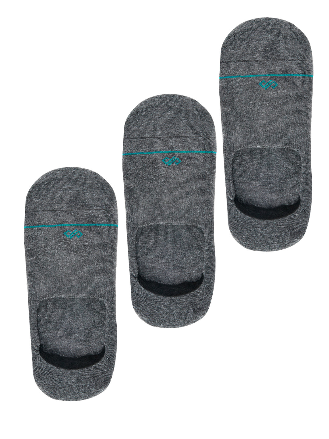 Dynamocks Unisex Pack of 3 Grey Solid Shoe Liners