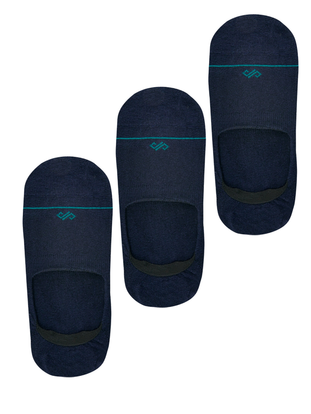 Dynamocks Unisex Pack of 3 Navy-Blue Solid Shoe Liners