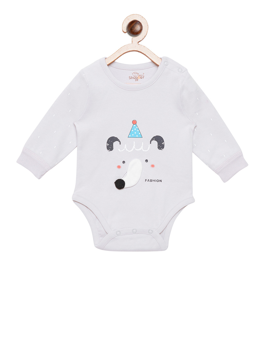 Camey Kids Grey Printed Rompers