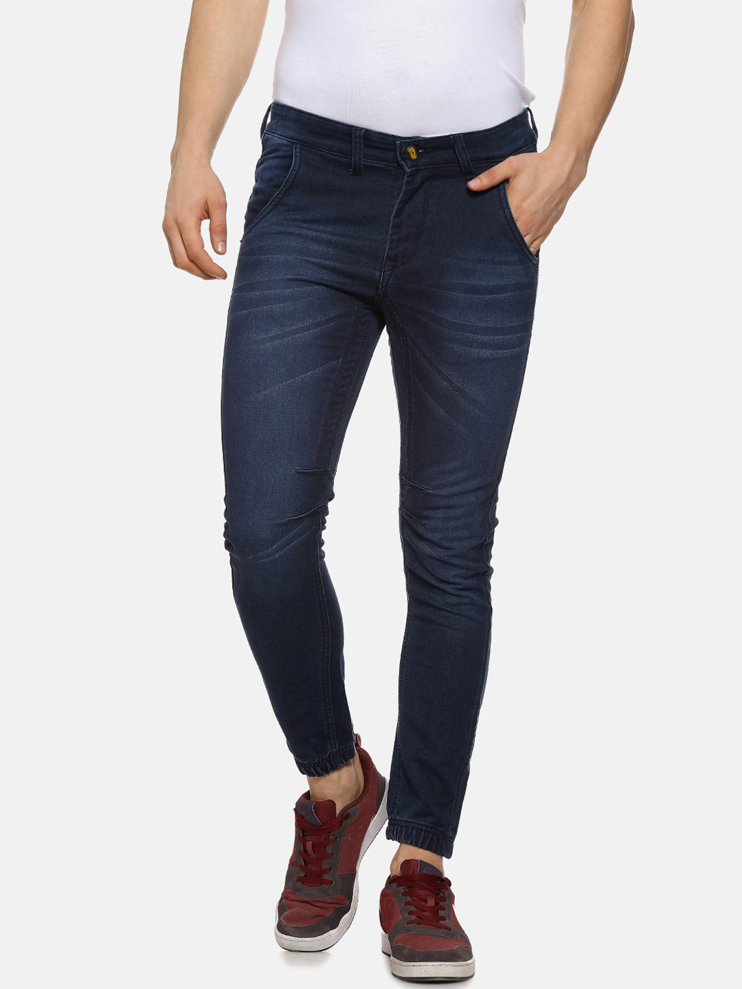 Campus Sutra Men Blue Slim Fit Mid-Rise Clean Look Stretchable Jeans