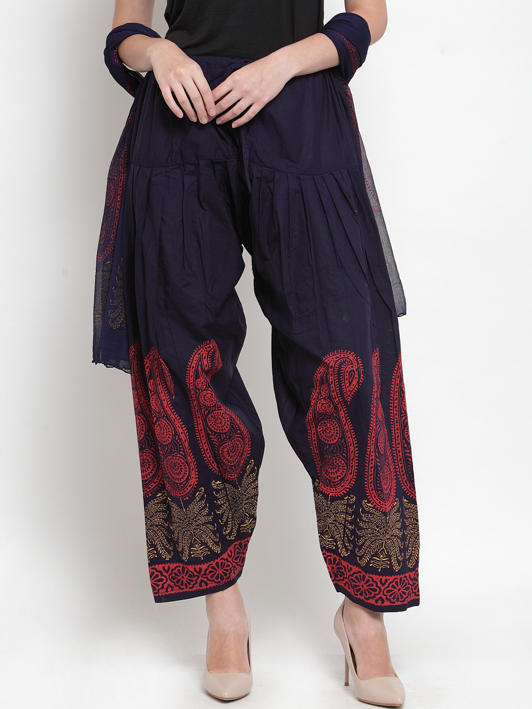 Clora Creation Women Navy Blue Printed Salwar & Dupatta Set