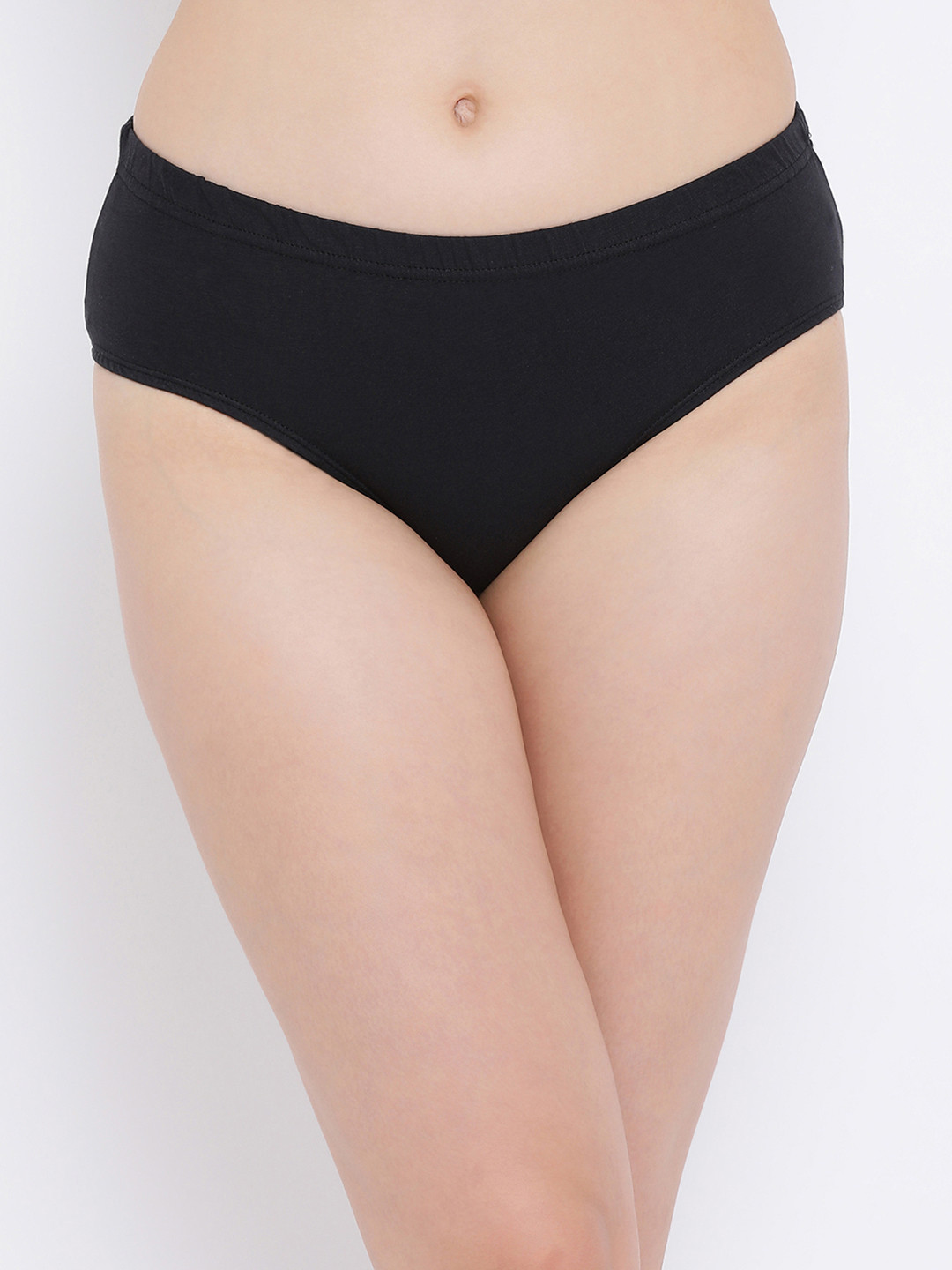 Clovia Women Black Solid Mid Rise Hipster Briefs PN3254P13XL