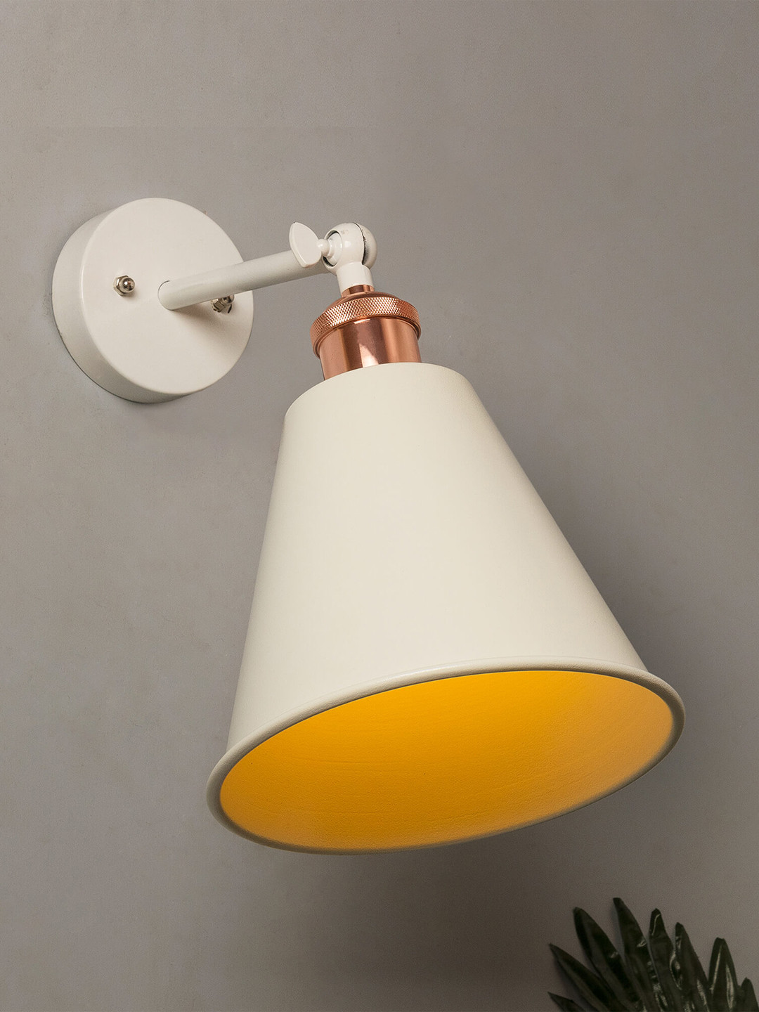 Homesake White Solid Handcrafted Frustum Swing Arm Light