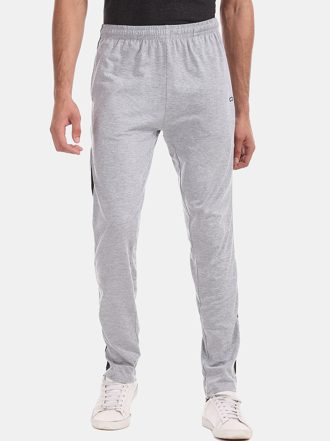 Colt Men Grey Melange Solid Track Pants