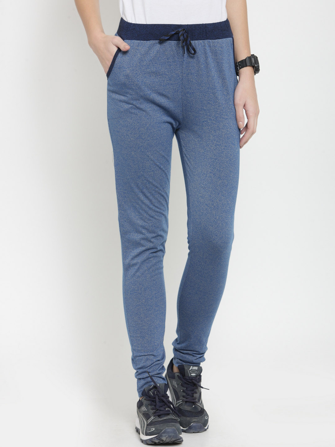 Boston Club Women Turquoise Blue Solid Track Pants