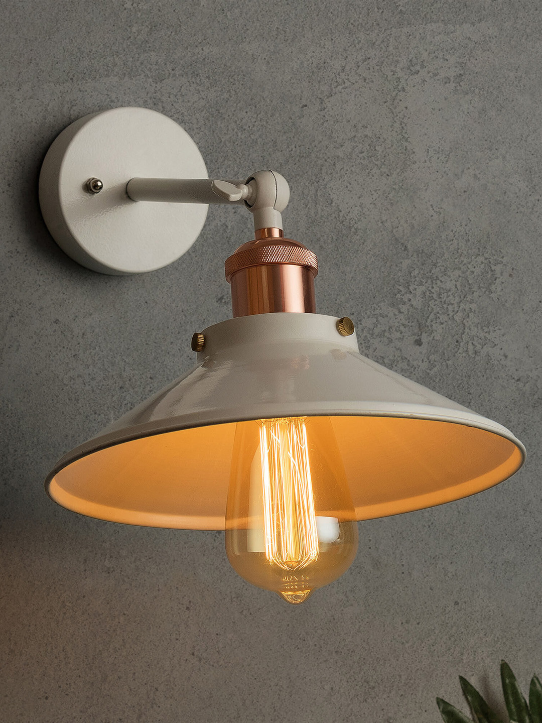 Homesake White Solid Handcrafted Cone Swing Arm Light