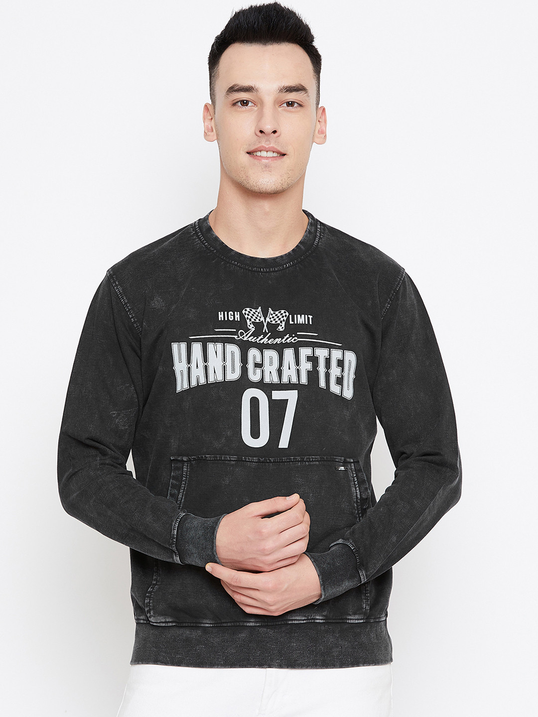 Duke Men Black Printed Sweatshirt