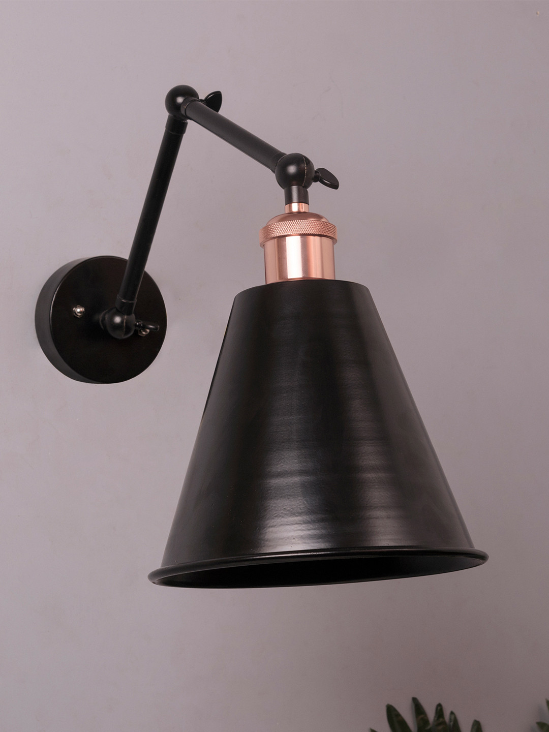 Homesake Black Solid Handcrafted Swing Arm Light