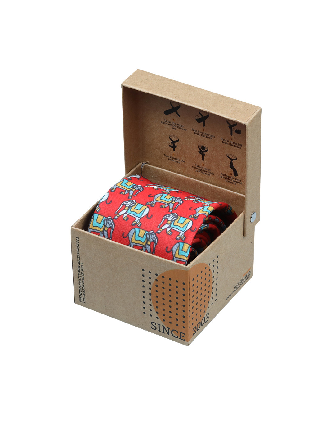 Tossido Red & Green Printed Broad Tie