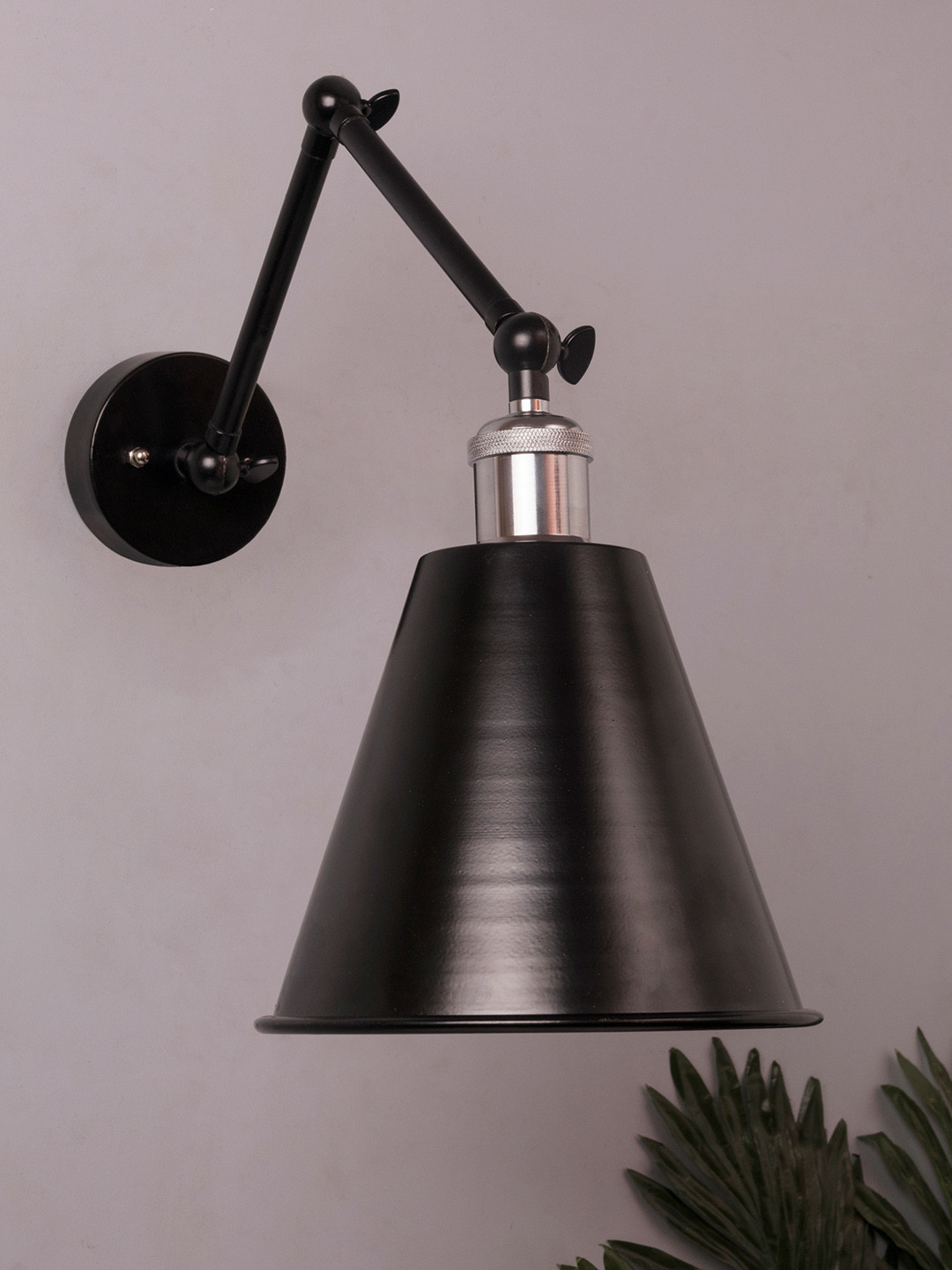 Homesake Black Solid Handcrafted Swing Arm Light