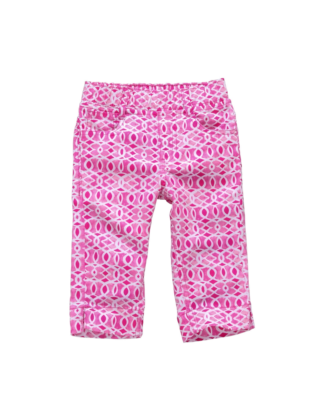 KiddoPanti Girls Pink Printed Slim Fit Jeggings