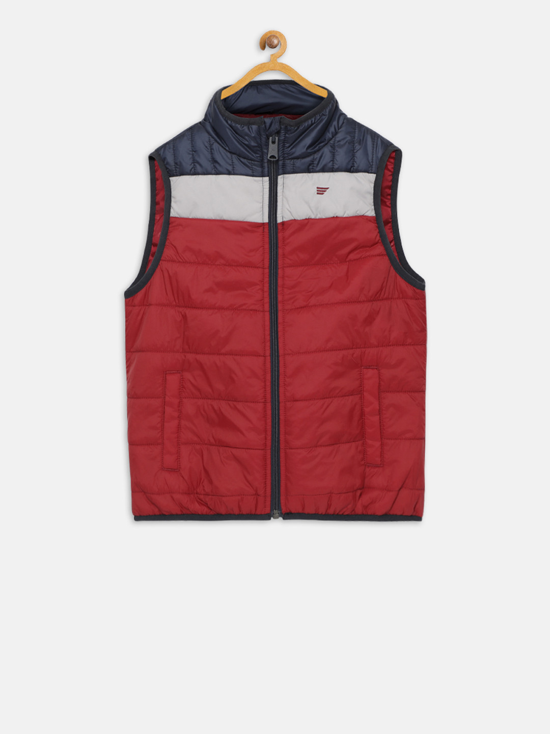 t-base Boys Red Colourblocked Lightweight Jacket