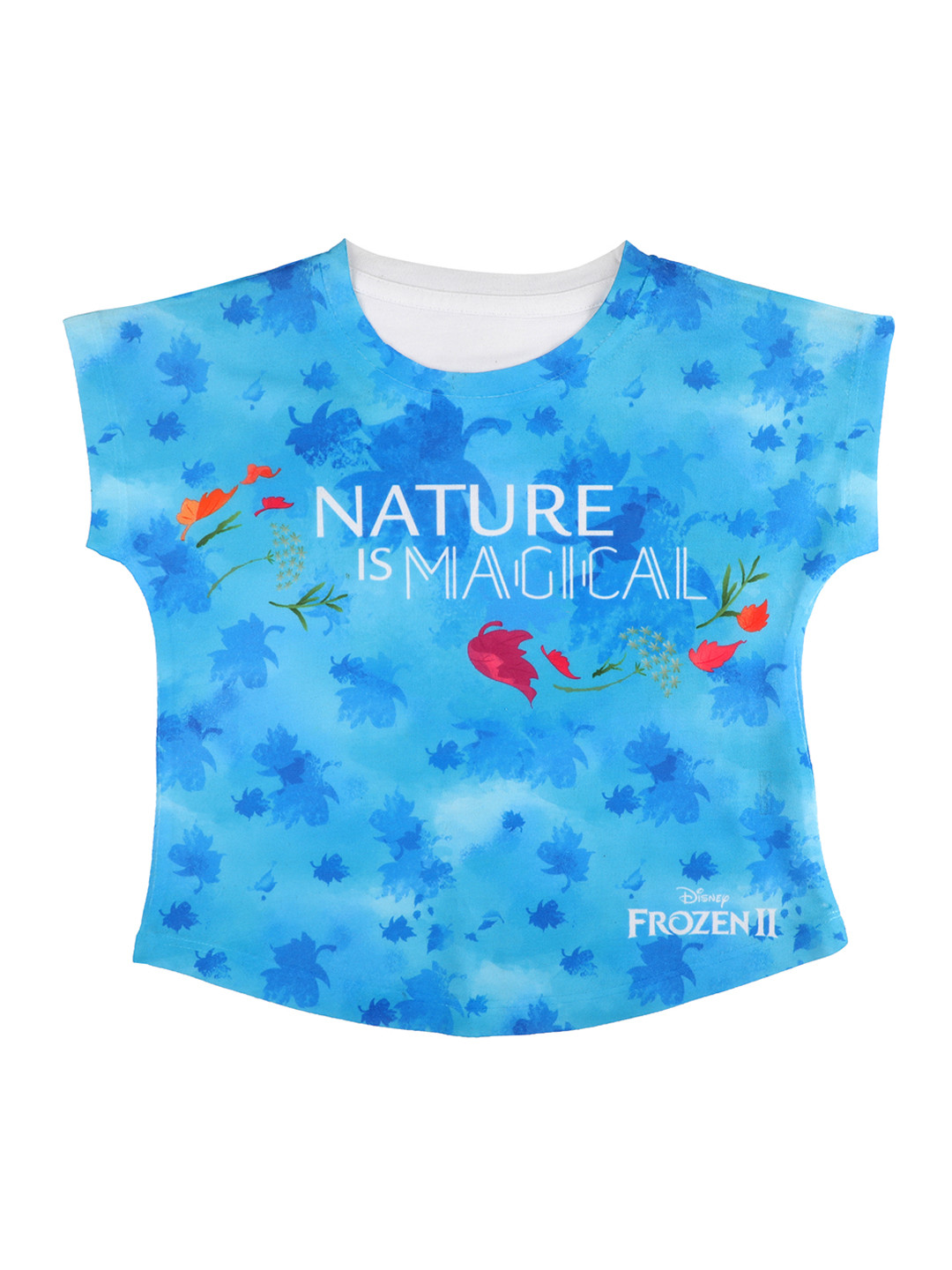 Disney by Wear Your Mind Blue Printed Round Neck T-shirt