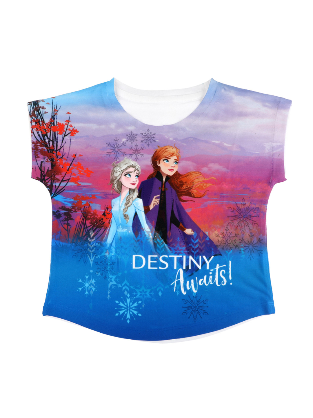Disney by Wear Your Mind Blue Printed Round Neck T-shirt