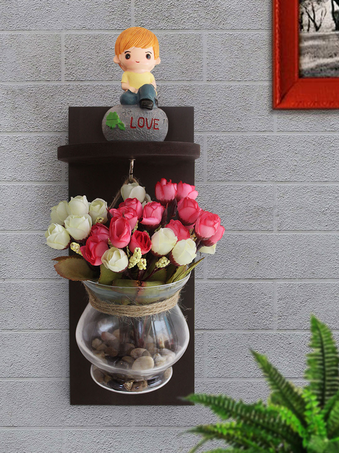 TIED RIBBONS Multicoloured Artificial Flowers With Planter