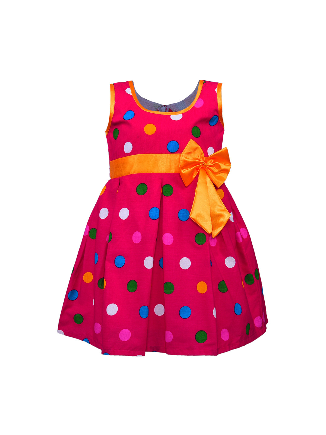 Wish Karo Girls Pink Printed Fit and Flare Dress