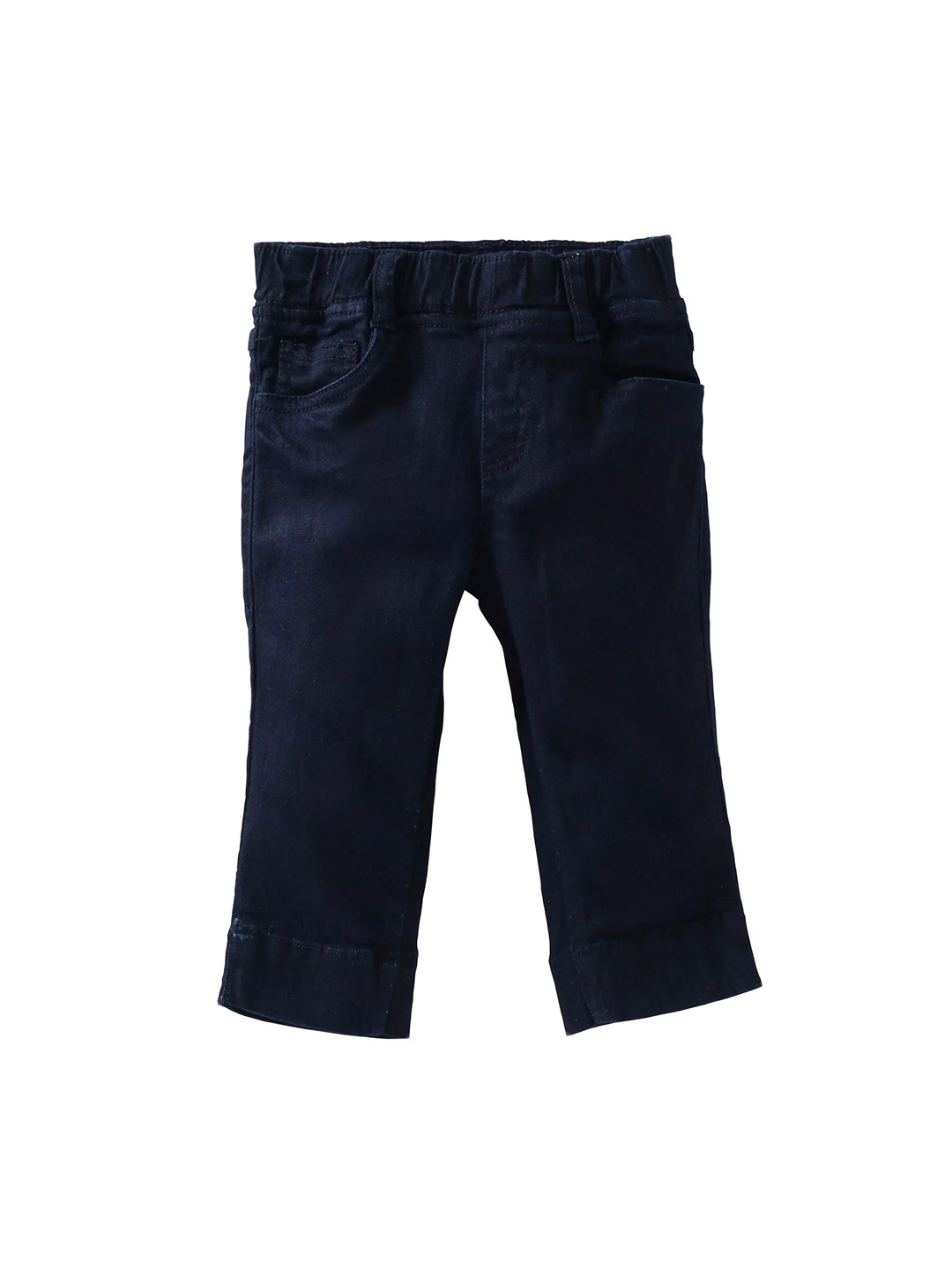 KiddoPanti Girls Navy Blue Relaxed Fit Solid Jeggings