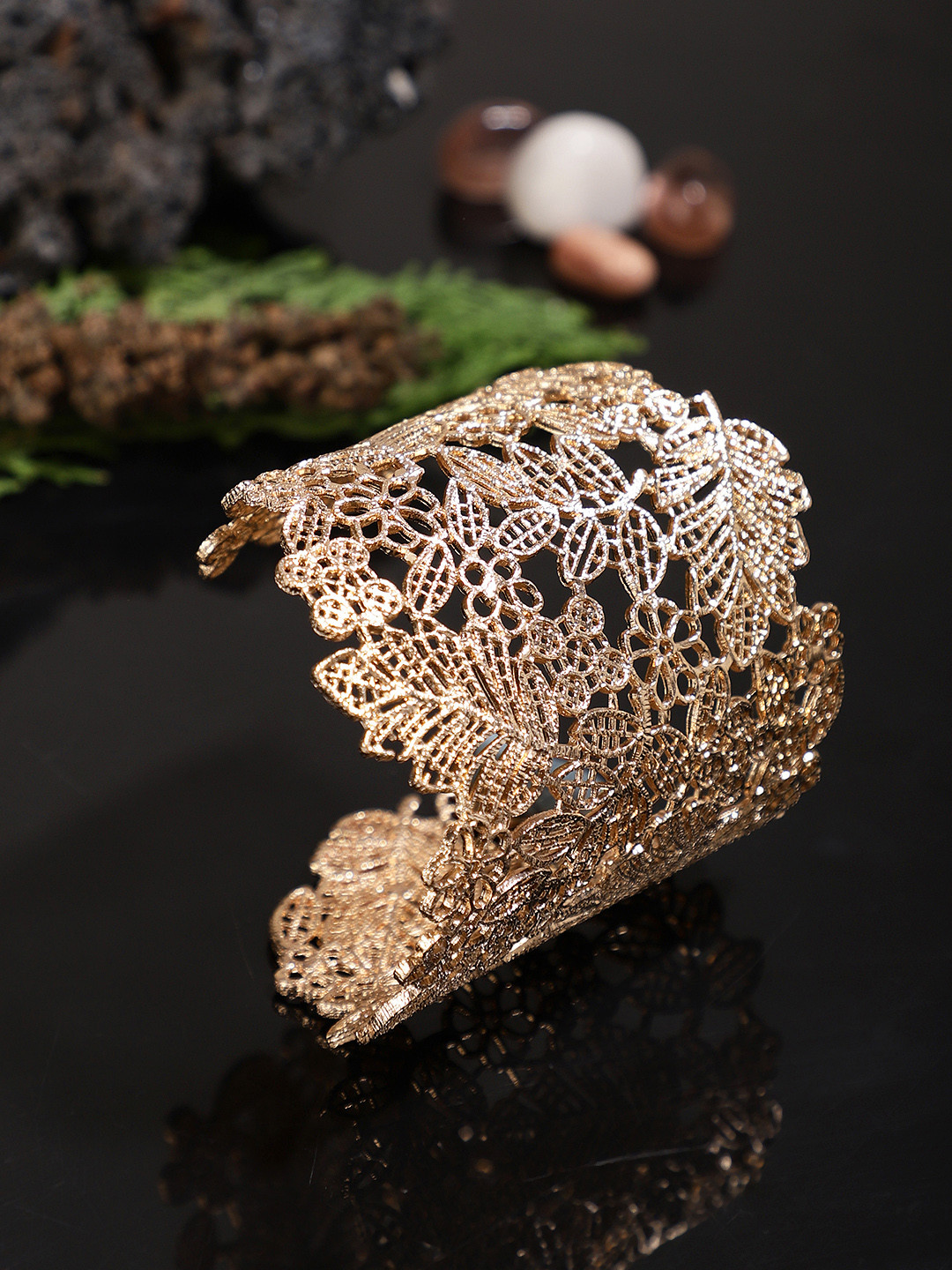 Shining Diva Fashion Gold-Plated Alloy Antique Cuff Bracelet