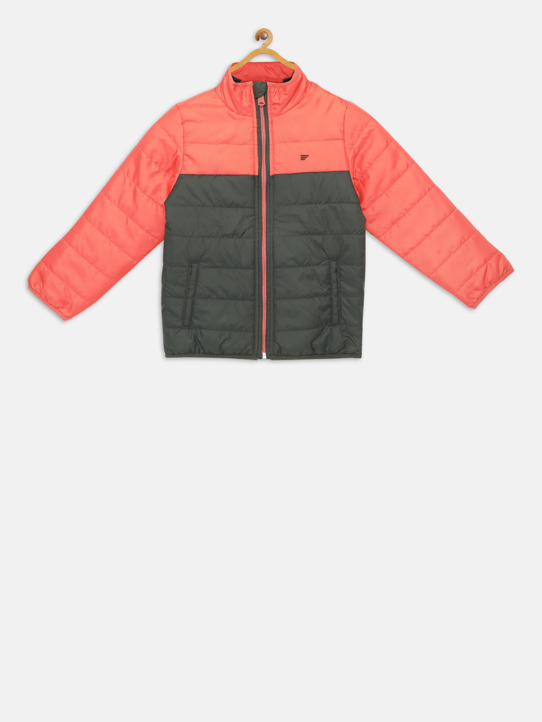 t-base Boys Olive Green Colourblocked Lightweight Jacket