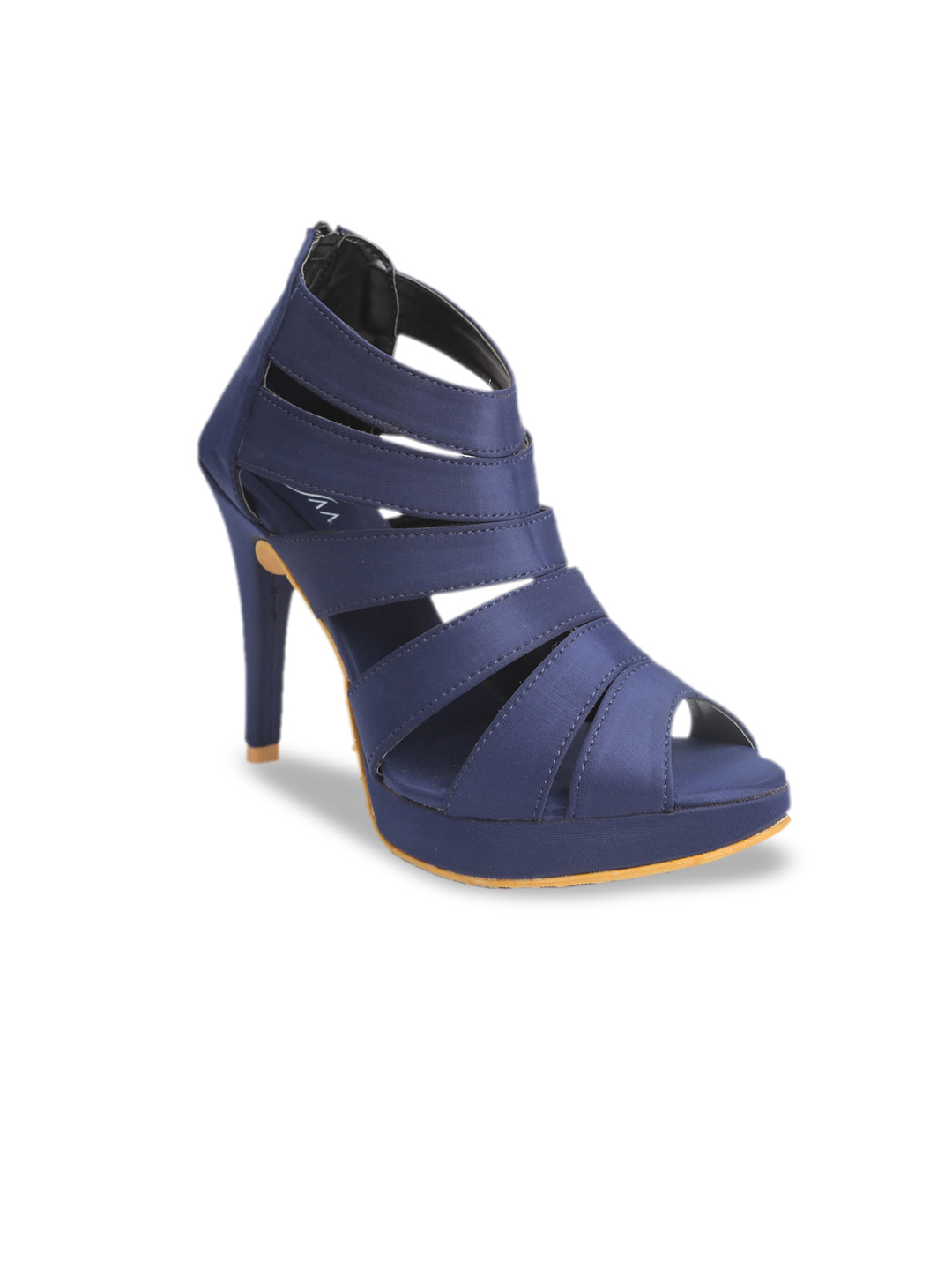 VALIOSAA Women Navy Blue Solid Peep Toes