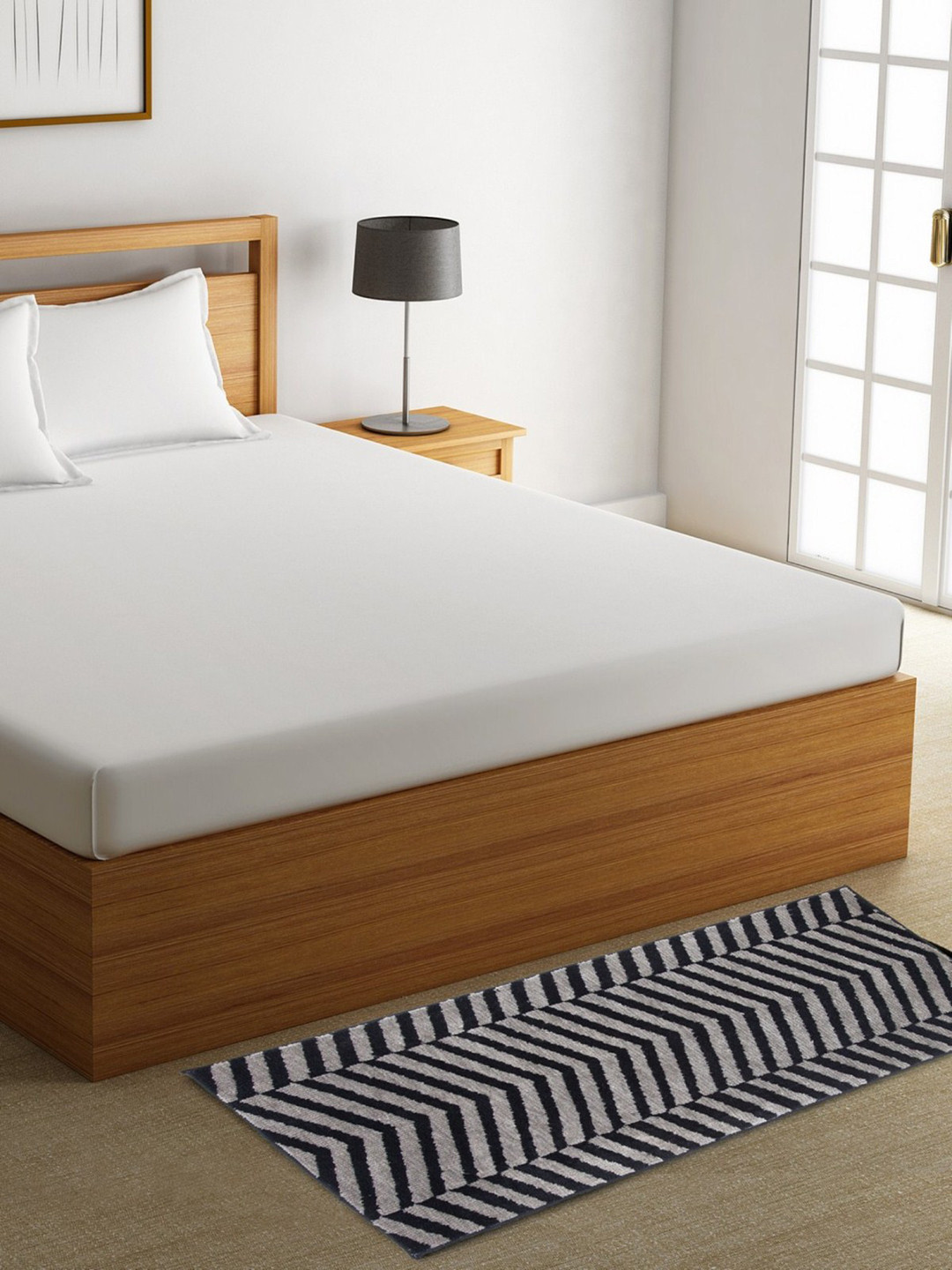 ROMEE Grey & Black Printed Floor Runner