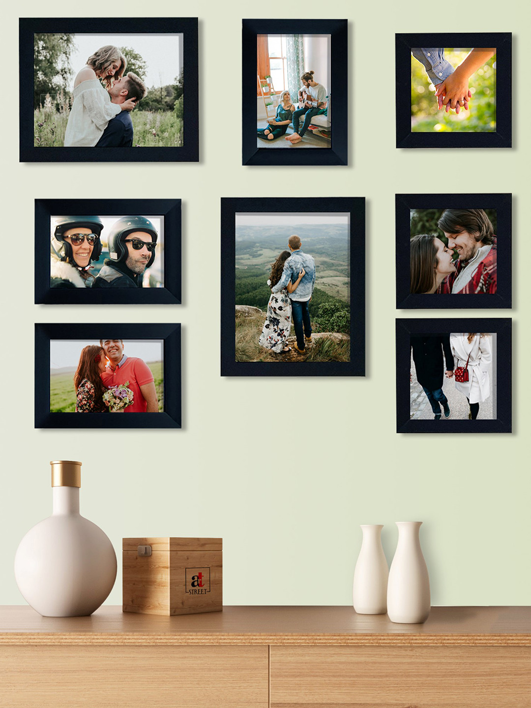 Art Street Set of 8 Black Solid Individual Photo Frames