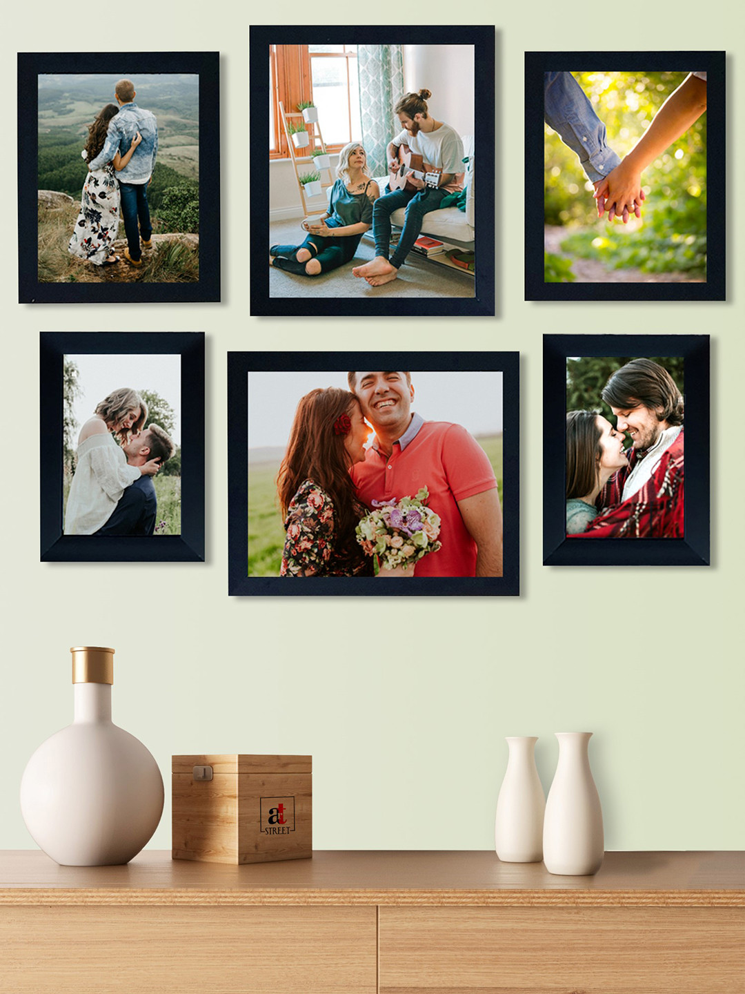 Art Street Set of 6 Black Solid Individual Photo Frames
