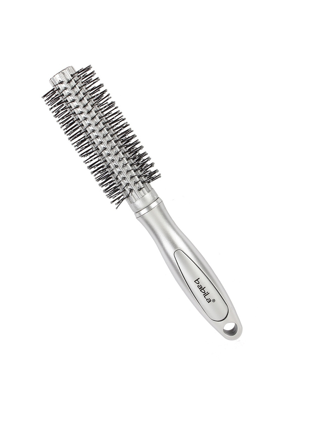babila Unisex Silver-Toned Round Hair Brush HB-V620